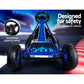 Kids Pedal Go Kart Car Ride On Toys Rubber Tyre Racing Bike Adjustable Seat - Blue