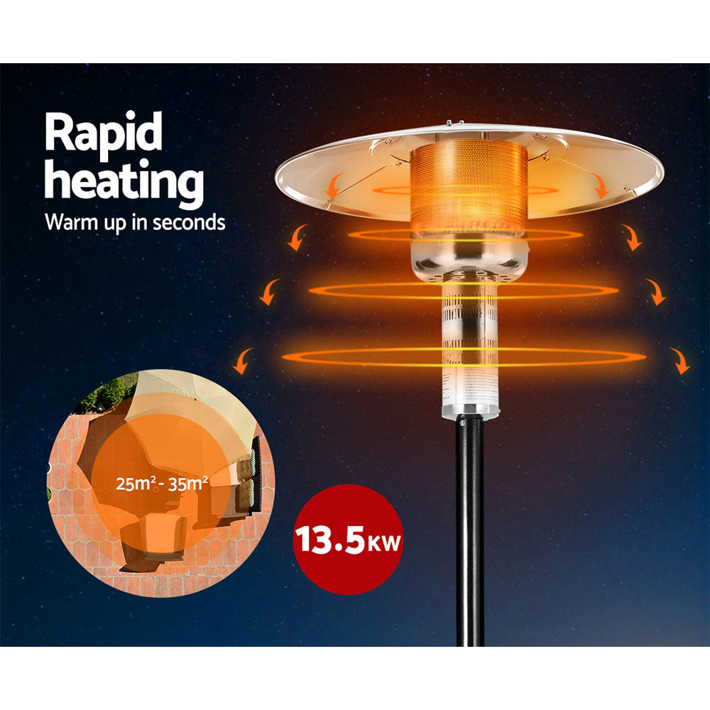 13.5kw Outdoor Gas Patio Heater - Black