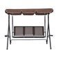 Astride Outdoor Swing Chair Garden Chair Canopy Cup Holder 3 Seater - Brown