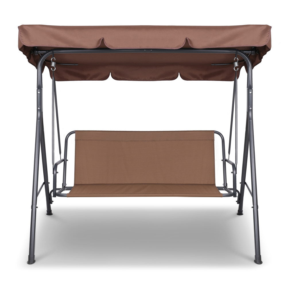 Outdoor Swing Chair Garden Bench Furniture Canopy 3 Seater Coffee