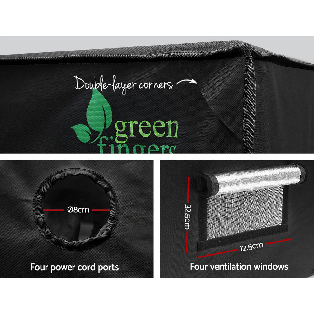 Grow Tent 120x120x200CM Hydroponics Kit Indoor Grow System Black