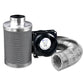 4"Ventilation Kit Fan Hydroponics Grow Tent Kit Carbon Filter Duct