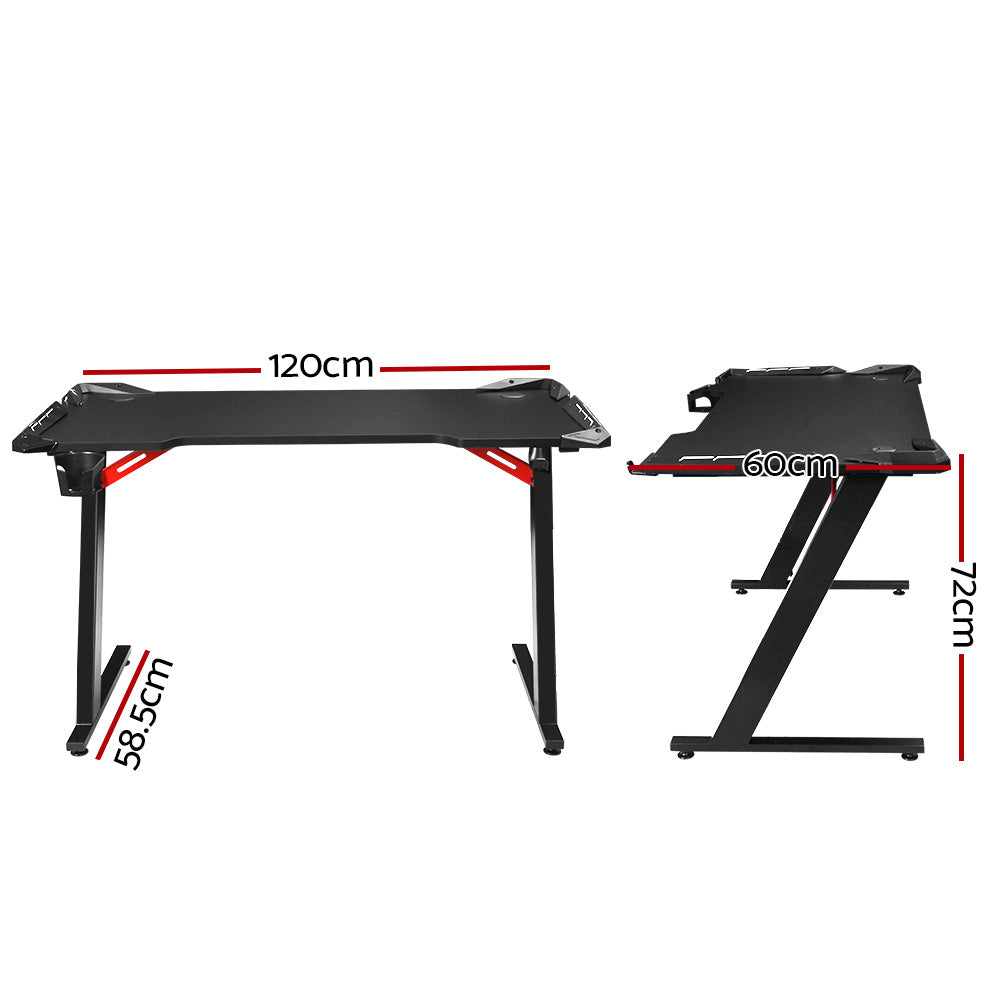 Artiss Gaming Desk Computer Desks LED Light 120cm
