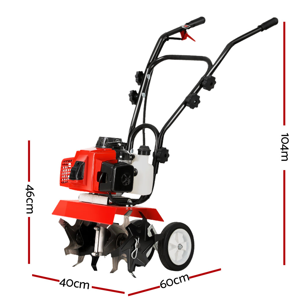 88CC Tiller Garden Cultivator Rototiller 6 Blades Soil Plower Rotary Hoe