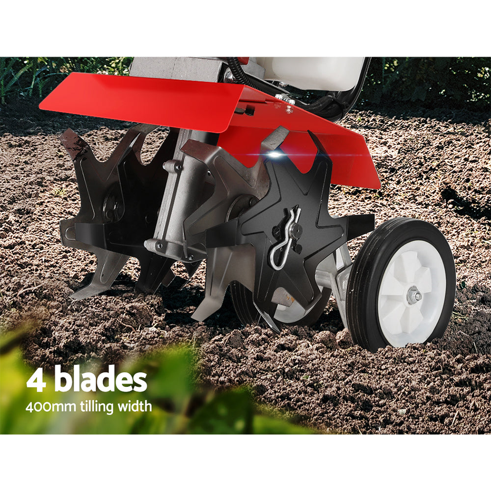 88CC Tiller Garden Cultivator Rototiller 6 Blades Soil Plower Rotary Hoe