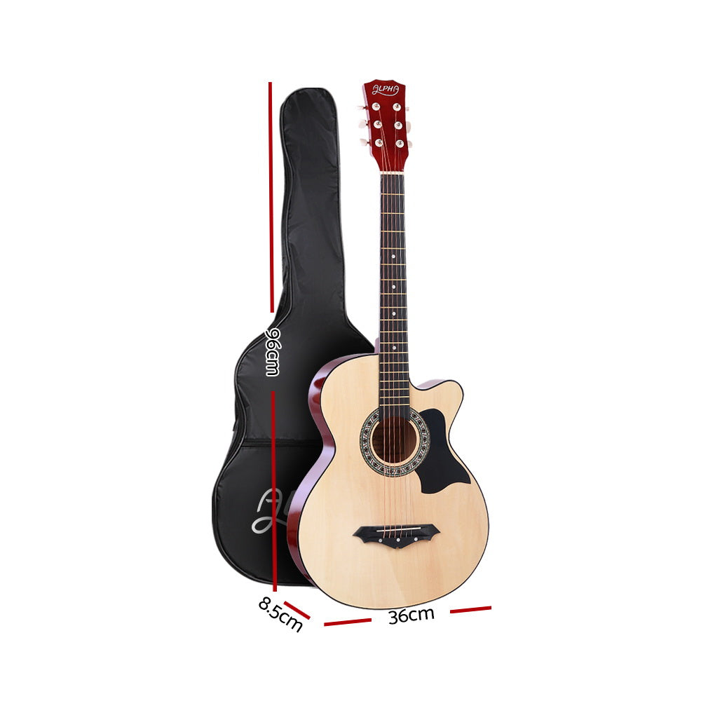38 Inch Wooden Acoustic Guitar Natural Wood