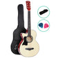 Alpha 38 Inch Acoustic Guitar Wooden Body Steel String Full Size Left-Handed
