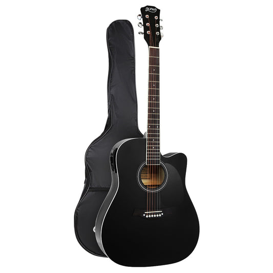 41 Inch Electric Acoustic Guitar Wooden Classical Full Size EQ Bass Black