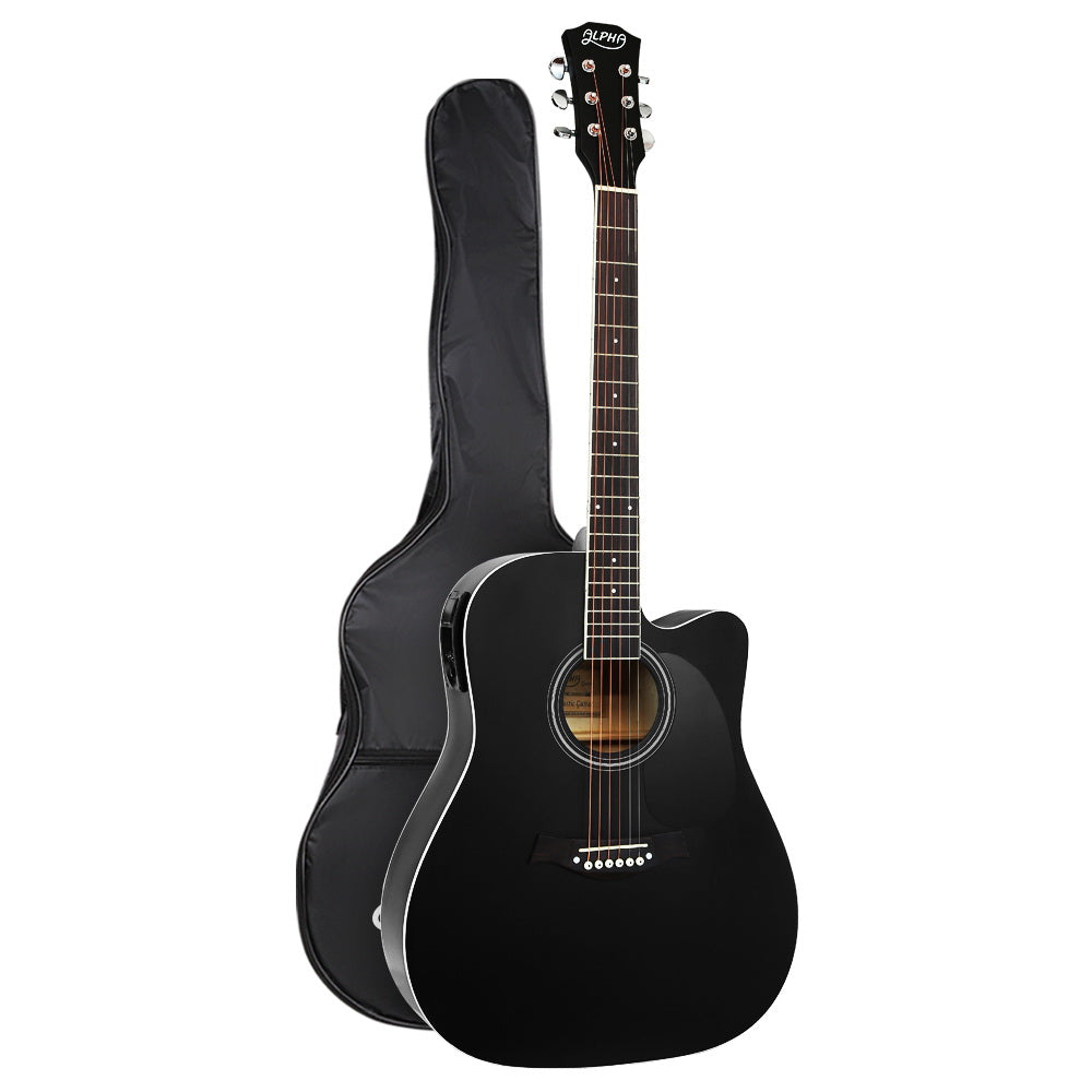 41 Inch Electric Acoustic Guitar Wooden Classical Full Size EQ Bass Black