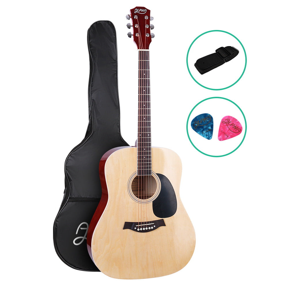 41 Inch Wooden Acoustic Guitar Natural Wood