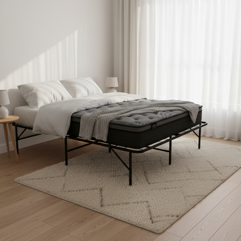 Garnet Bed & Mattress Package with 34cm Mattress - Black Single