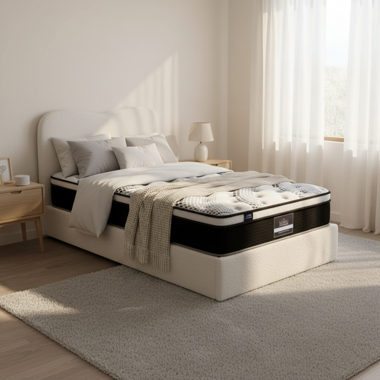 Grace Bed & Mattress Package with 32cm Mattress - Beige Single