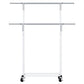 Clothes Rack Double Rod Airer Rail Coat Stand Adjustable Hanger
