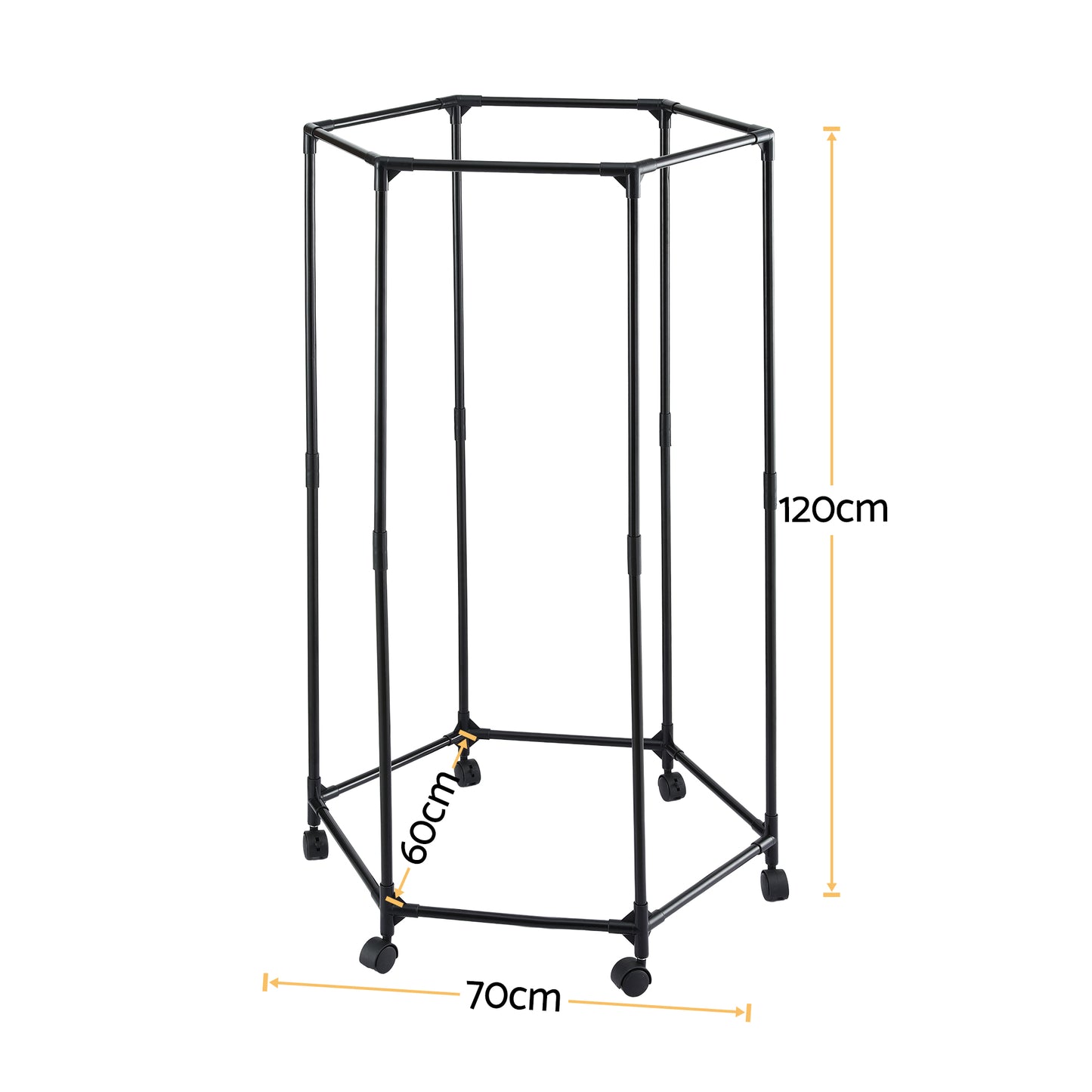 Clothes Rack Airer Rail Coat Stand Wheels 6 Rods