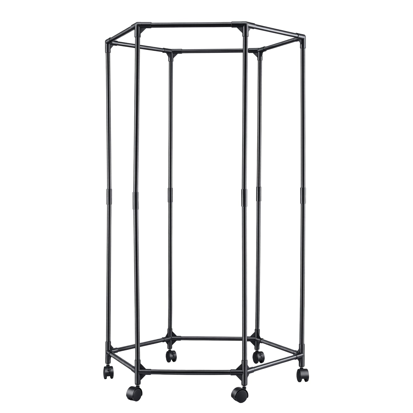 Clothes Rack Airer Rail Coat Stand Wheels 6 Rods