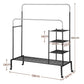 Clothes Rack Double Rod Airer Rail Coat Stand Hanger Storage Shelf
