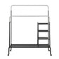 Clothes Rack Double Rod Airer Rail Coat Stand Hanger Storage Shelf