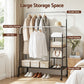 Clothes Rack Double Rod Airer Rail Coat Stand Hanger Storage Shelf