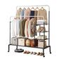 Clothes Rack Double Rod Airer Rail Coat Stand Hanger Storage Shelf