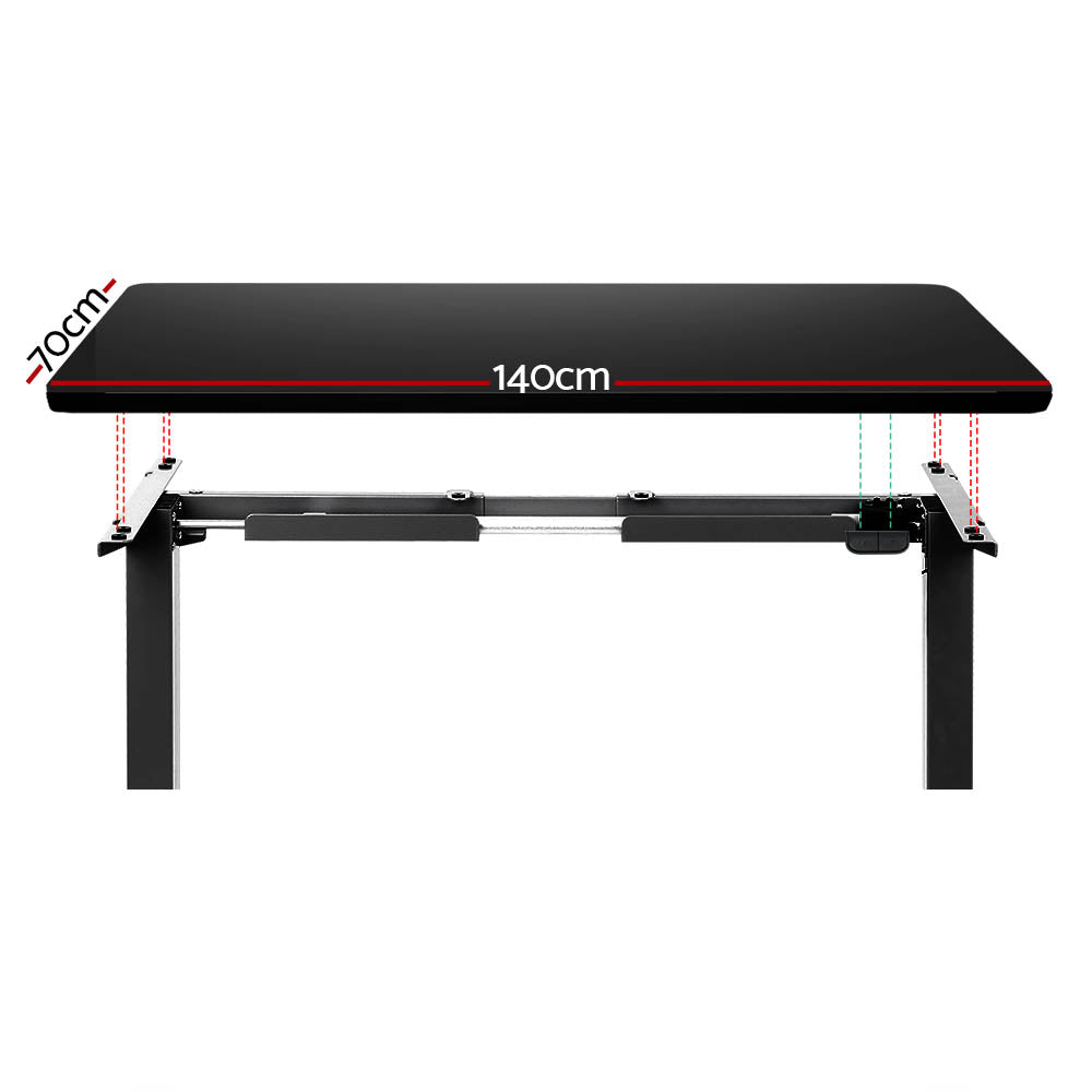 Artiss Standing Desk Motorised Black 140cm