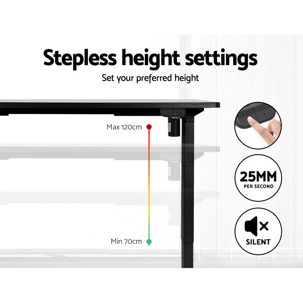 Artiss Standing Desk Motorised Black 140cm