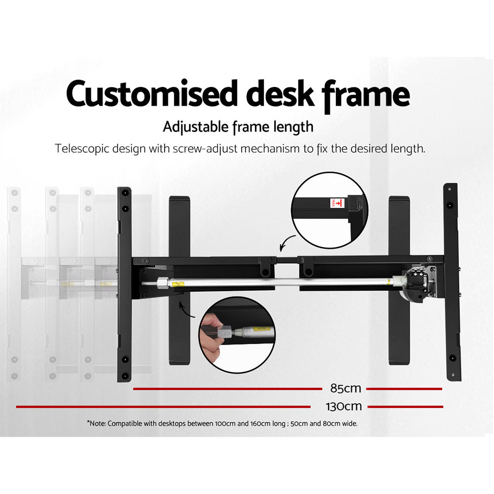Artiss Standing Desk Motorised Black 140cm