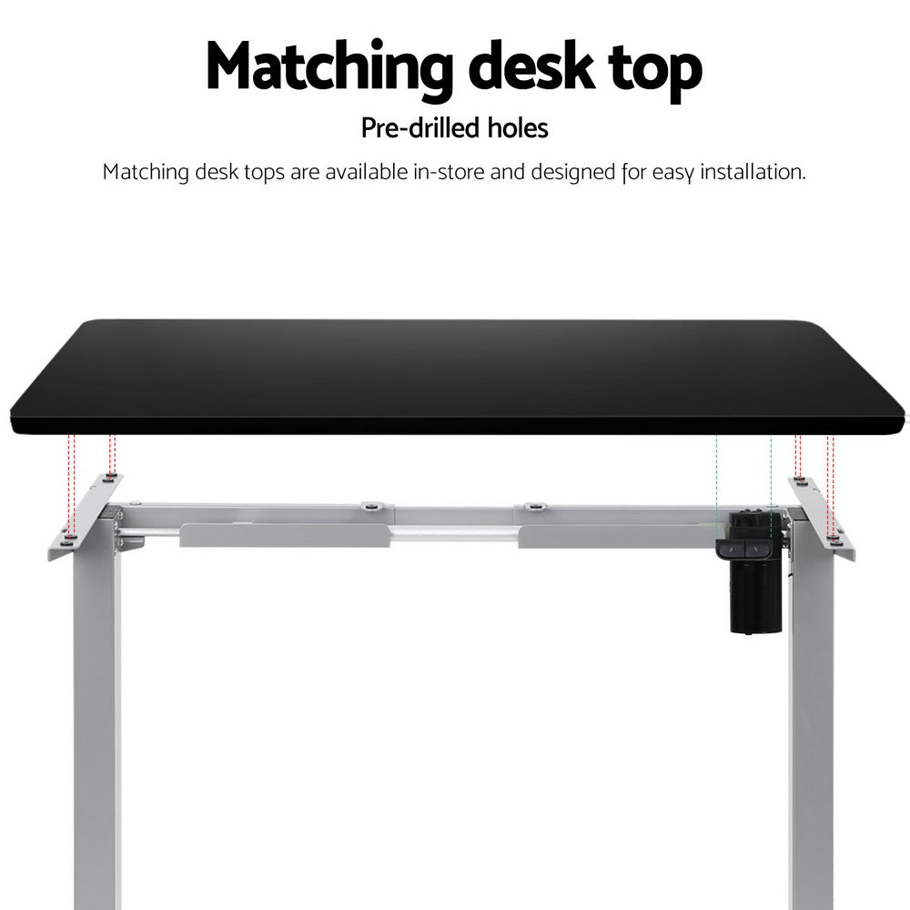 Artiss Electric Standing Desk Frame Only Height Adjustable 70Kg Load Grey