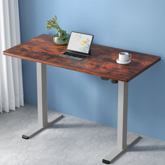 Artiss Standing Desk Motorised 120cm Rustic Brown