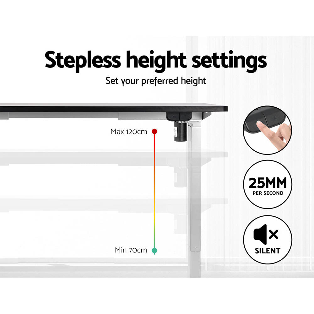 Artiss Standing Desk Motorised Sit Stand Desks Black 140cm