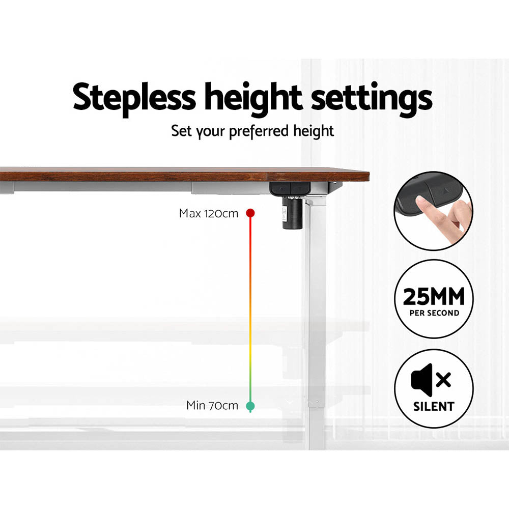 Artiss Standing Desk Motorised Sit Stand Desks Rustic Brown 140cm