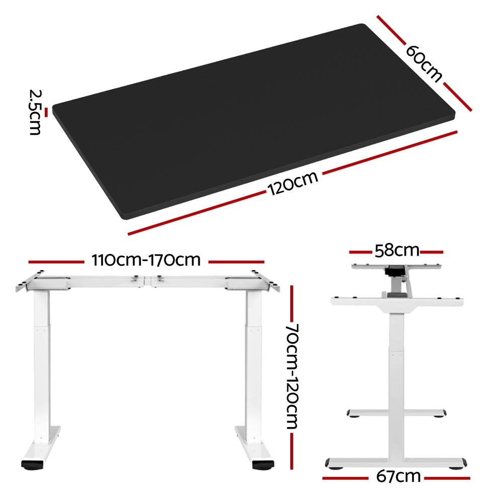 Artiss Standing Desk Motorised Dual Motor 120cm Black
