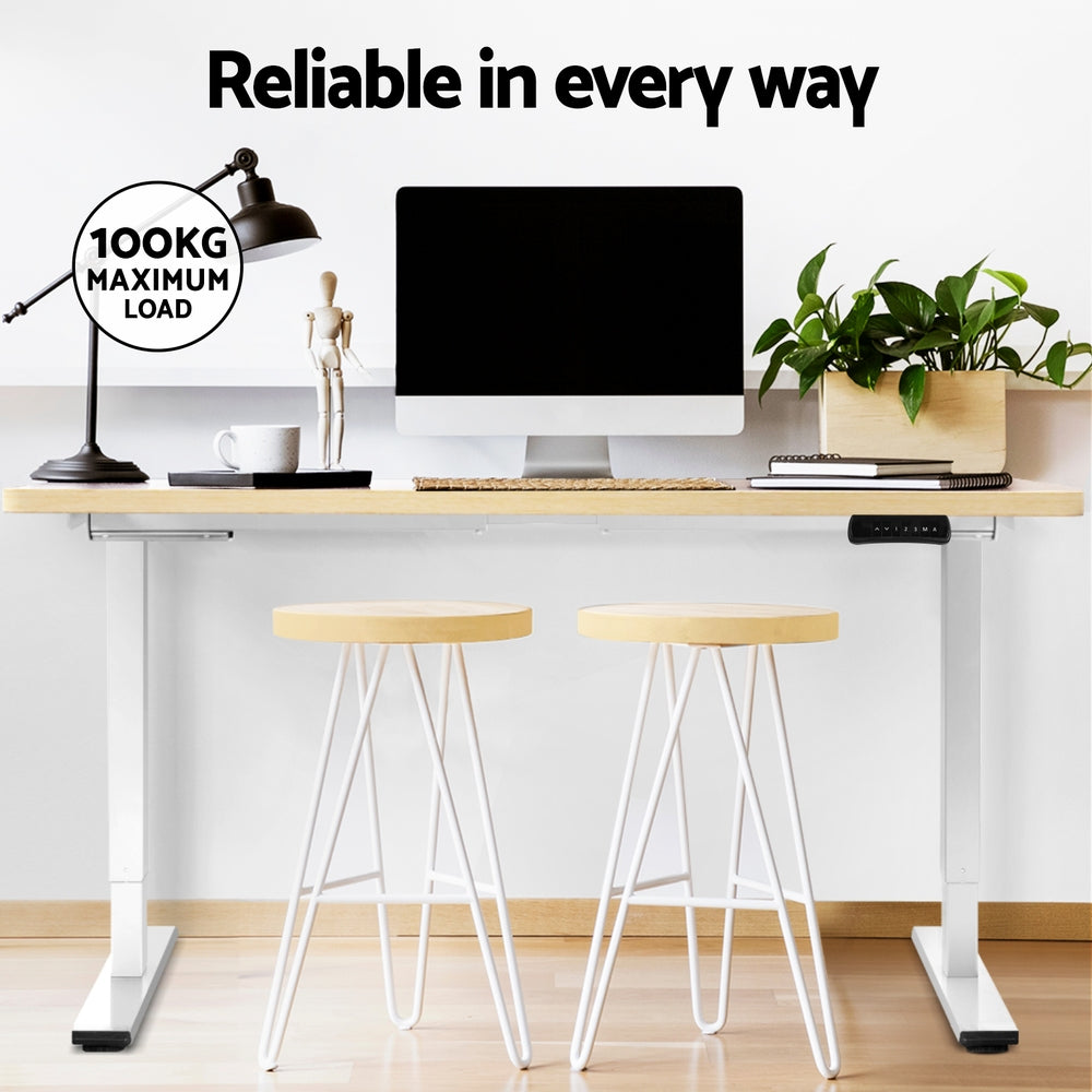 Artiss Standing Desk Motorised Dual Motor 140cm White Oak
