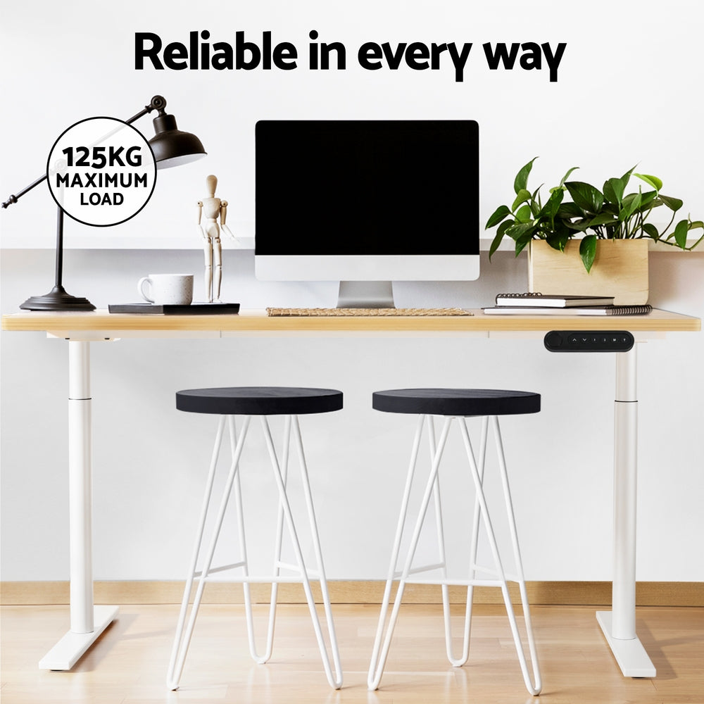 Artiss Standing Desk Motorised Electric Dual Motor 140cm White Oak