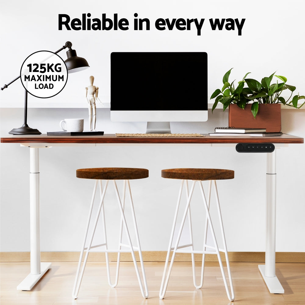 Artiss Standing Desk Motorised Electric Dual Motor 120cm Rustic Brown