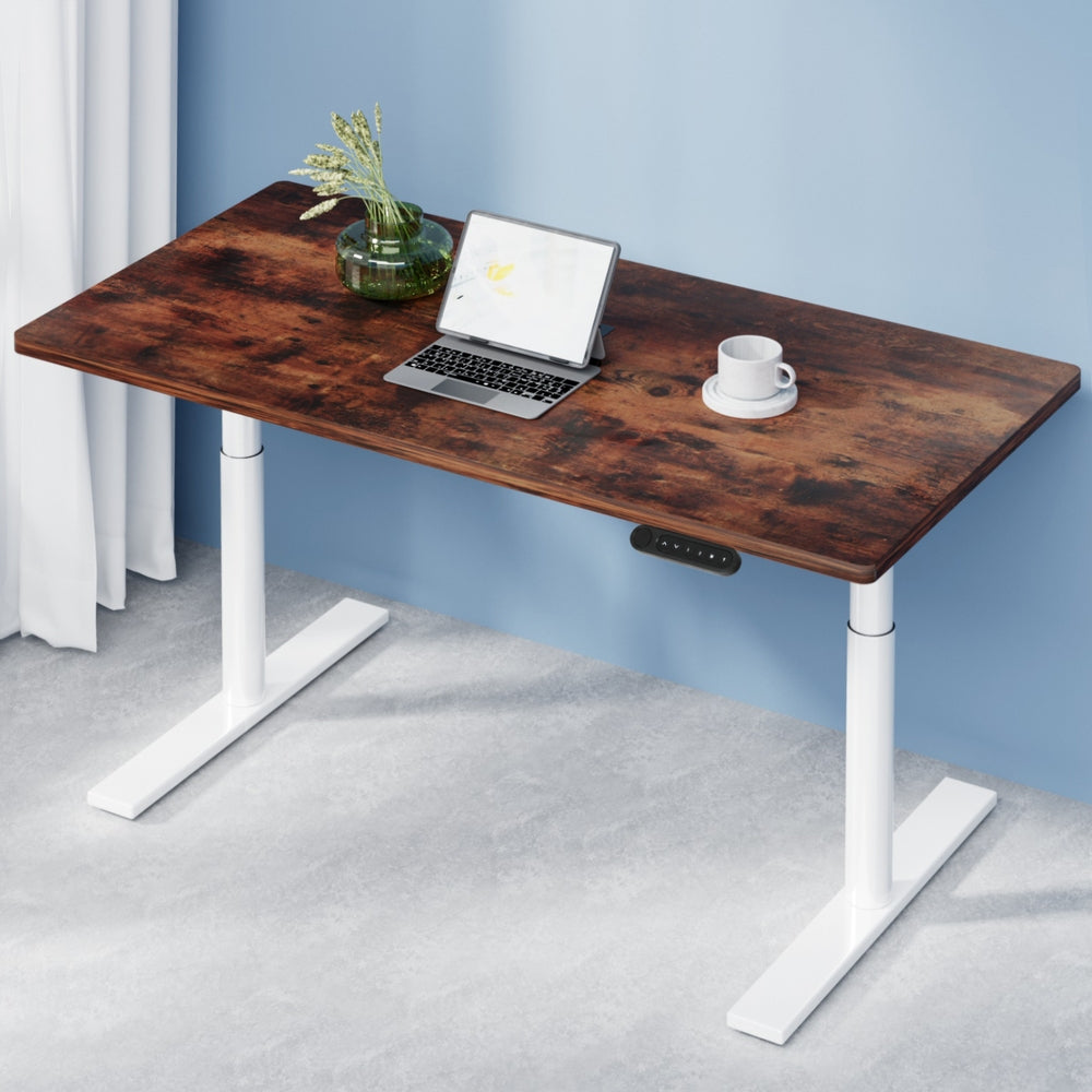 Artiss Standing Desk Motorised Electric Dual Motor 120cm Rustic Brown