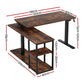 Artiss Electric Standing Desk Adjustable Motorised 120CM L Shaped Rustic Brown