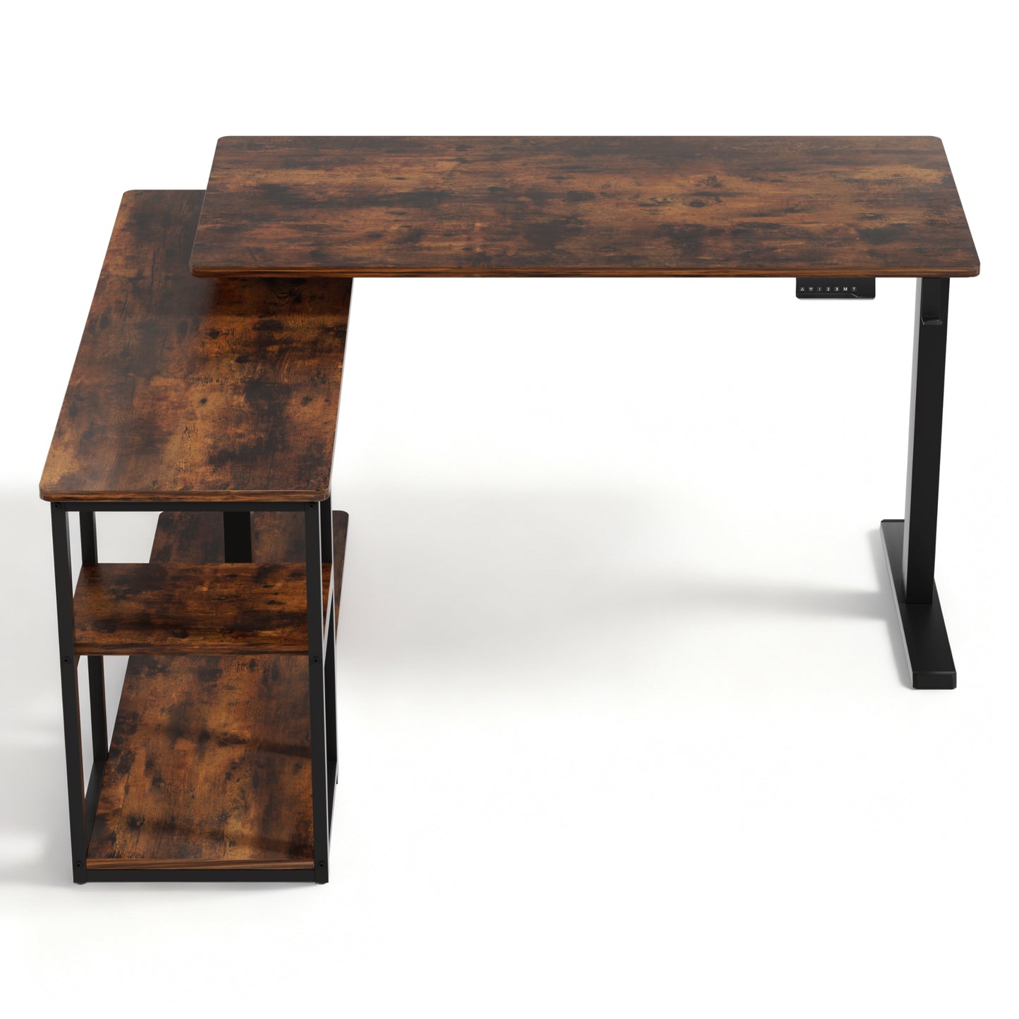 Artiss Electric Standing Desk Adjustable Motorised 120CM L Shaped Rustic Brown