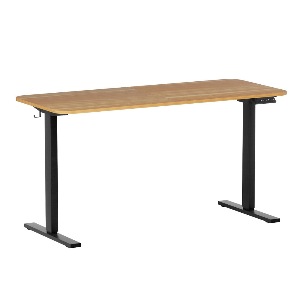 Artiss Electric Standing Desk 140cm Adjustable Height Motorised Home Office Desk Oak Black