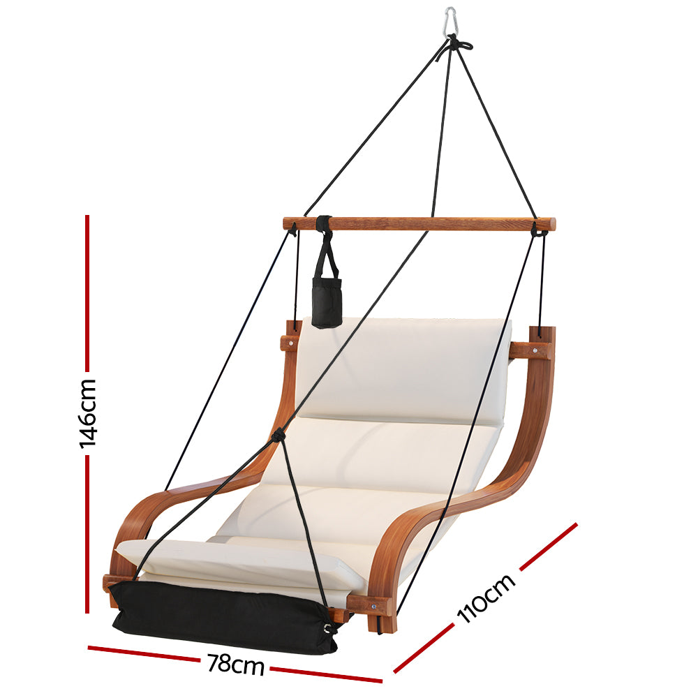 Hammock Chair Wooden Hanging Outdoor Lounge Patio