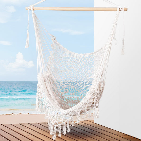 Hammock Swing Chair Camping Mesh Cream
