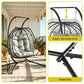 Outdoor Swing Chair 2 Seater with Stand Cushion Rattan Patio Furniture - Dark Grey