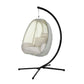Bryce Egg Swing Chair Single Hanging Pod with Stand - Cream
