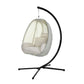 Connor Egg Swing Chair Single Hanging Pod with Stand - Cream