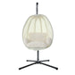 Connor Egg Swing Chair Single Hanging Pod with Stand - Cream