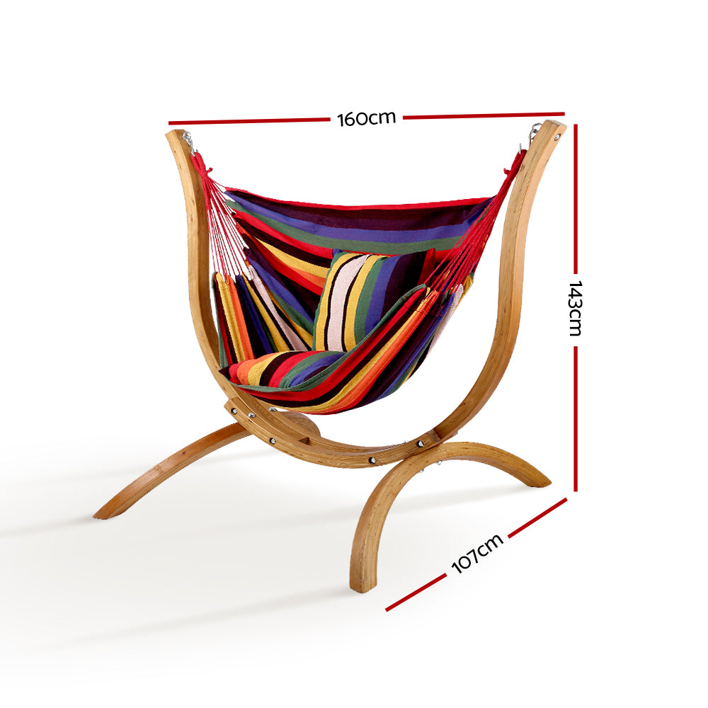 Hammock with Wooden Hammock Stand