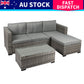 Trish 4-Seater Patio Furniture Garden Chair Table Lounge 5-Piece Outdoor Sofa - Mixed Grey