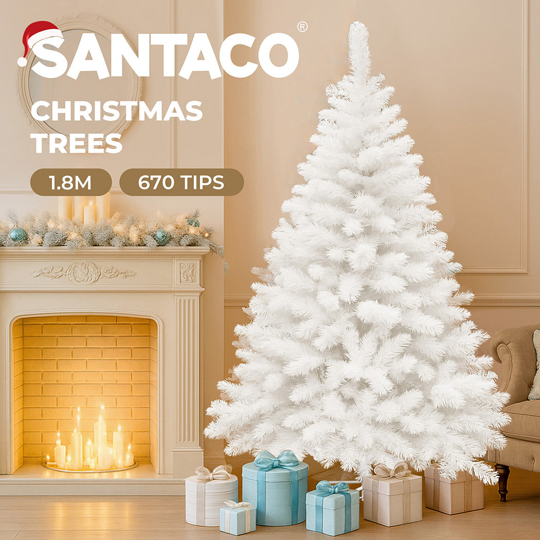 6ft 1.8m 670 Tips White Christmas Tree