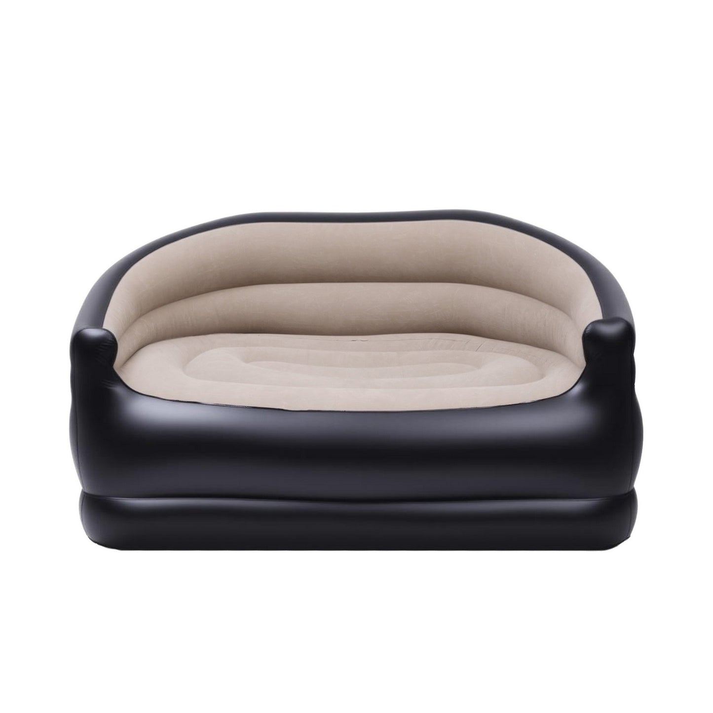 Veyron 2-Seater Outdoor Air Sofa Inflatable Couch Two-Seater Lounge Chair with Pump Blow Up Couches - Coffee