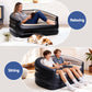 Veyron 2-Seater Outdoor Air Sofa Inflatable Couch Two-Seater Lounge Chair with Pump Blow Up Couches - Coffee