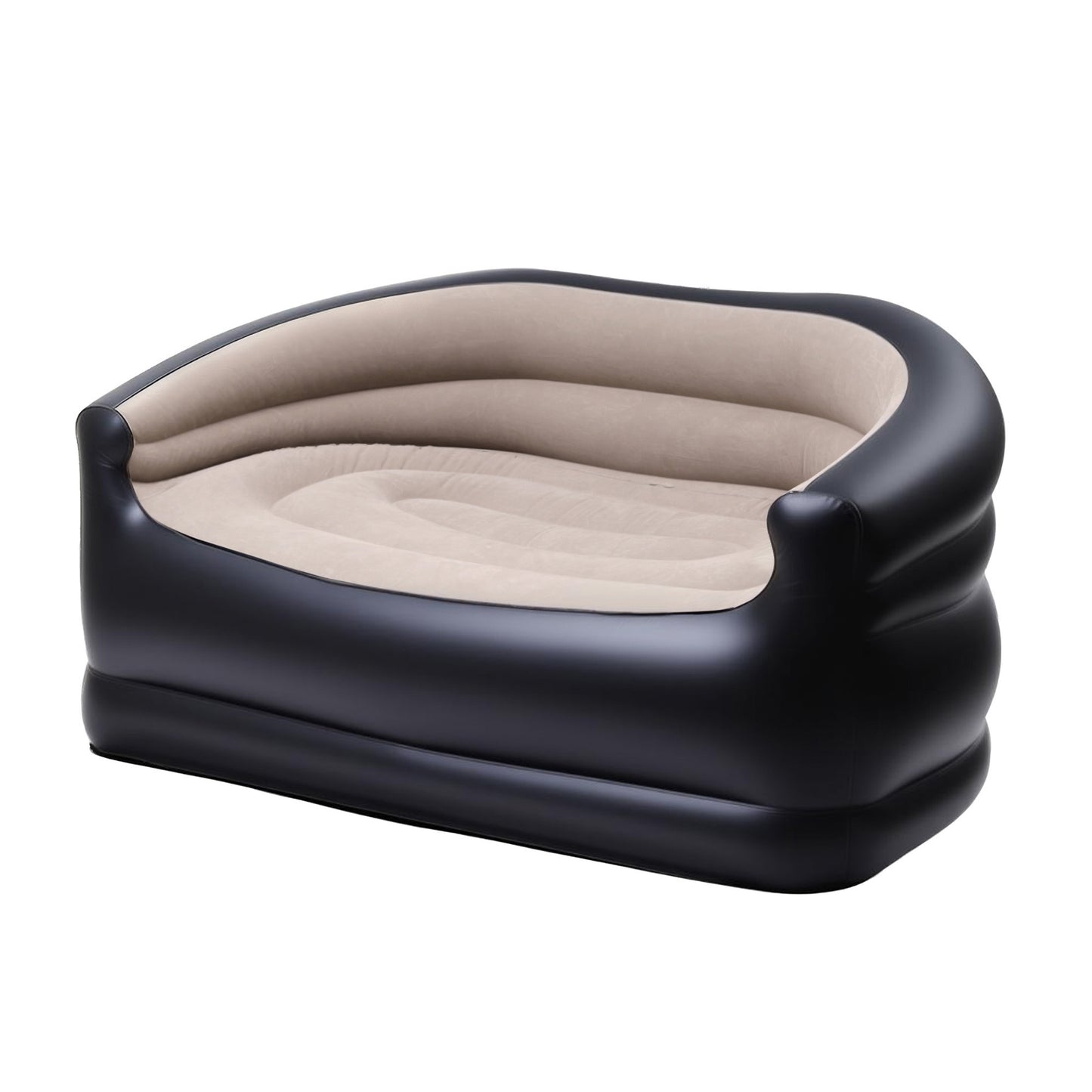 Veyron 2-Seater Outdoor Air Sofa Inflatable Couch Two-Seater Lounge Chair with Pump Blow Up Couches - Coffee